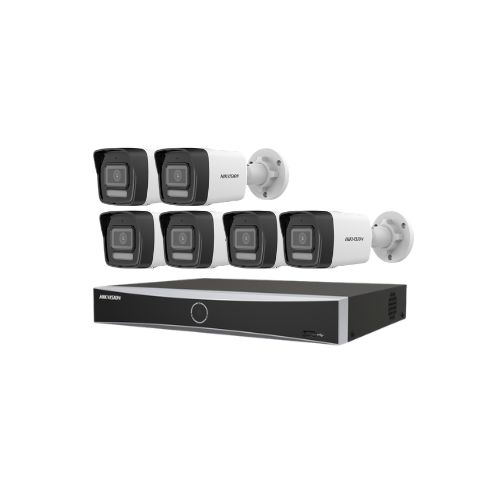 6 كاميرات مراقبة IP 4K (8MP) Hikvision مع التركيب في الرياض